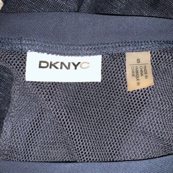 DKNYC Navy Sleeveless Mesh & Chiffon Layered Top S - Picture 3 of 9